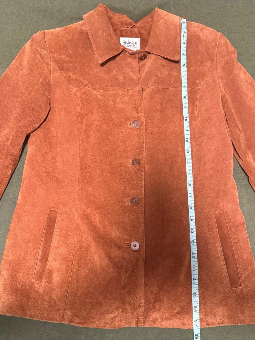 Vintage Style & Co. Collection Women's Chestnut Brown Suede Button Jacket - Picture 8 of 9